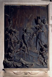 Pyhä Antonius jakaa almuja, helpotus Salviati-kappelista (pronssi)